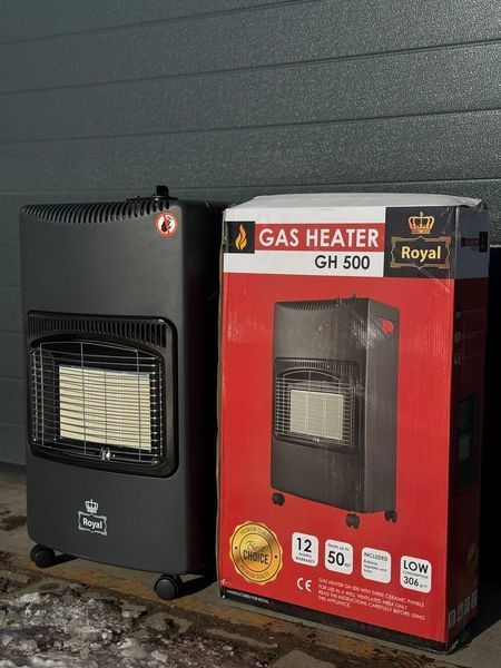 Портативний газовий обігрівач 4200 Вт Royal GH 500 + комплект для підключення (редуктор, шланг, прокладка, хомути-зажими) GH500 фото