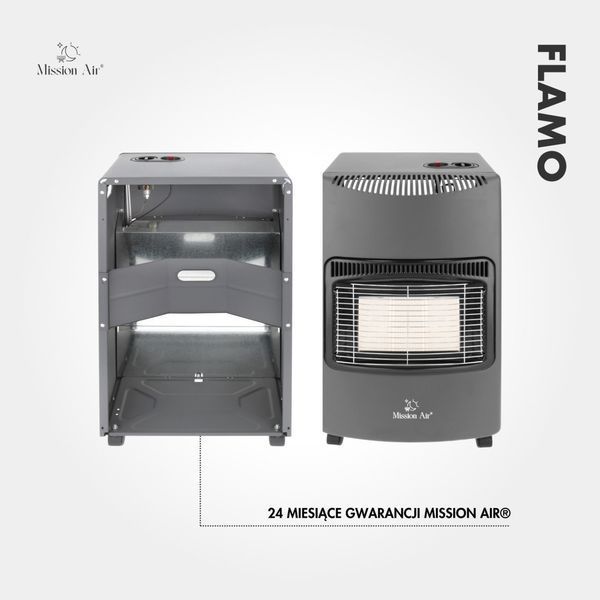Портативний&nbsp;газовий обігрівач FLAMO 3 режими потужності (1400 Вт, 2750 Вт, 4100 Вт) + шланг + редуктор, Польща G1013 фото