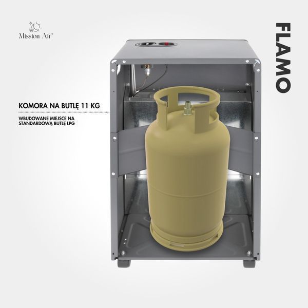 Портативний&nbsp;газовий обігрівач FLAMO 3 режими потужності (1400 Вт, 2750 Вт, 4100 Вт) + шланг + редуктор, Польща G1013 фото